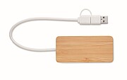 Bamboo USB 3 ports hub