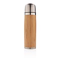 Bamboo vacuum travel flask