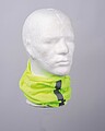 Bandana loop scarf with reflective stripes, yellow fluo