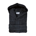 Bathrobe DeLuxe Hooded velour, 450 gr./m2, Anthracite L/XL