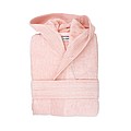 Bathrobe DeLuxe Hooded velour, 450 gr./m2, Salmon Pink L/XL