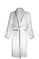 Bathrobe DeLuxe velour, 450 gr./m2, White / Anthracite Piped S/M