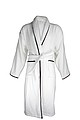 Bathrobe DeLuxe velour, 450 gr./m2, White / Black Piped L/XL