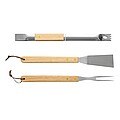 BBQ tools, brown, silver