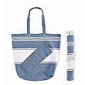 Beach bag with hammam towel, blue