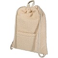 Bear GRS recycled sherpa drawstring backpack 9L, natural