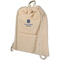 Bear GRS recycled sherpa drawstring backpack 9L, natural