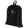 Bear GRS recycled sherpa drawstring backpack 9L, solid black