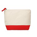 Bicolour cotton cosmetic bag