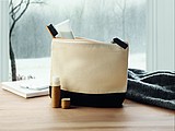 Bicolour cotton cosmetic bag