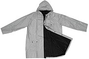 Bicolour reversible raincoat, PVC,XL, black/grey