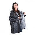 Bicolour reversible raincoat, PVC,XL, black/grey