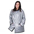 Bicolour reversible raincoat, PVC,XL, black/grey