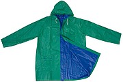 Bicolour reversible raincoat, PVC,XL, blue/green