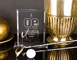 Big glass trophy, transparent