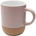 Billie 300 ml ceramic mug with cork details and matt finish, dusty pink