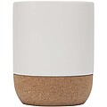 Billie 300 ml ceramic mug with cork details and matt finish, white