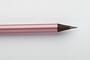 Black wood lead pencil in metallic finish, pink