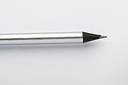 Black wood lead pencil in metallic finish, silver
