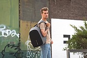 Bobby Hero Regular, Anti-theft backpack,grey, black