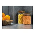 Borosilicate glass jar with pine wood lid, 1000 ml