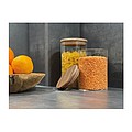 Borosilicate glass jar with pine wood lid, 700 ml