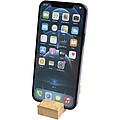 Bosona bamboo phone holder with keychain, wood