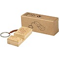 Bosona bamboo phone holder with keychain, wood