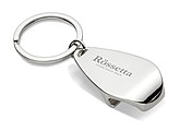 Bottle opener key ring, shiny silver