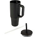 Brady 900 ml RCS certified insulated tumbler with silicone straw, solid black