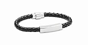 Braided faux leather cuff bracelet