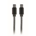 Braided magnetic cable in RPET, white/black