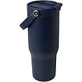 Bronx 900 ml RCS recycled stainless steel copper vacuum insulated tumbler with dual function lid, navy