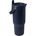 Bronx 900 ml RCS recycled stainless steel copper vacuum insulated tumbler with dual function lid, navy