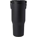 Bronx 900 ml RCS recycled stainless steel copper vacuum insulated tumbler with dual function lid, solid black