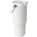 Bronx 900 ml RCS recycled stainless steel copper vacuum insulated tumbler with dual function lid, white