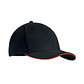 Brushed heavy cotton 6 panel Ba, black/red