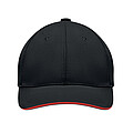 Brushed heavy cotton 6 panel Ba, black/red