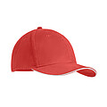 Brushed heavy cotton 6 panel Ba, white/red