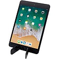 Buna recycled plastic foldable tablet and phone stand, solid black