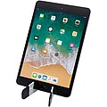 Buna recycled plastic foldable tablet and phone stand, white