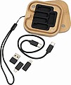 Cable and adapter set in a bamboo box