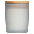 Candle in frosted glass with bamboo lid