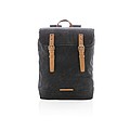Canvas laptop backpack PVC free, black