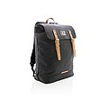 Canvas laptop backpack PVC free, black