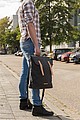Canvas laptop backpack PVC free, black