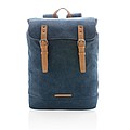 Canvas laptop backpack PVC free, blue