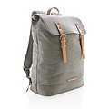 Canvas laptop backpack PVC free, grey