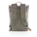 Canvas laptop backpack PVC free, grey