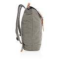 Canvas laptop backpack PVC free, grey